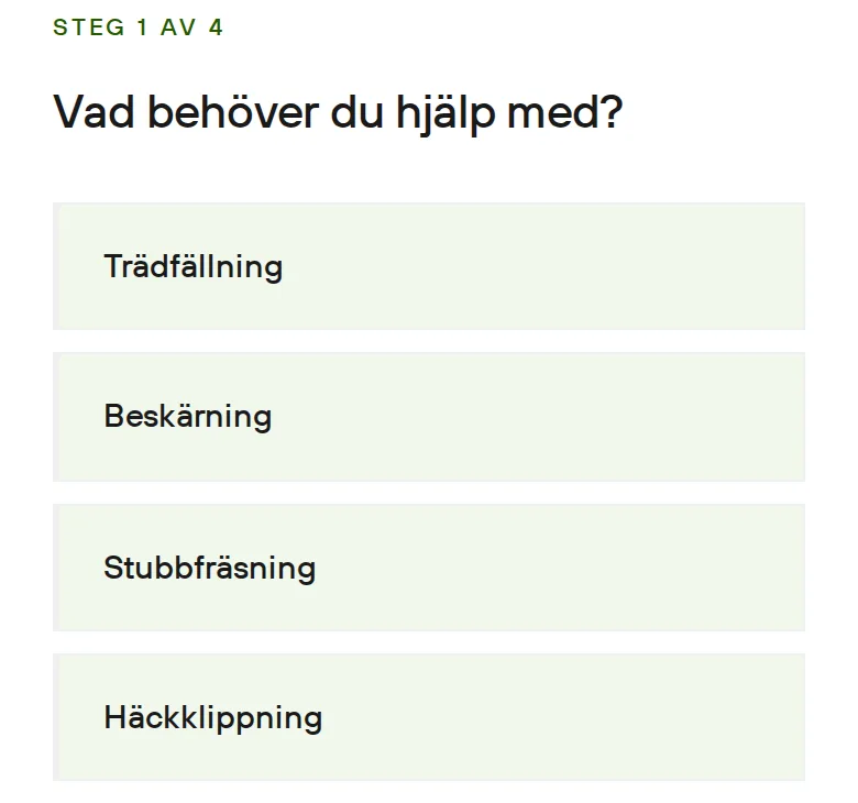 Exempel på enkelhet från Trädfällning STHLM